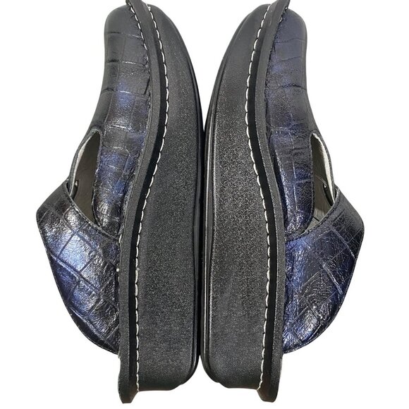 Alegria Classic Croco shoe mules blue women’s size 36 comfort shoe slip on - Picture 8 of 11